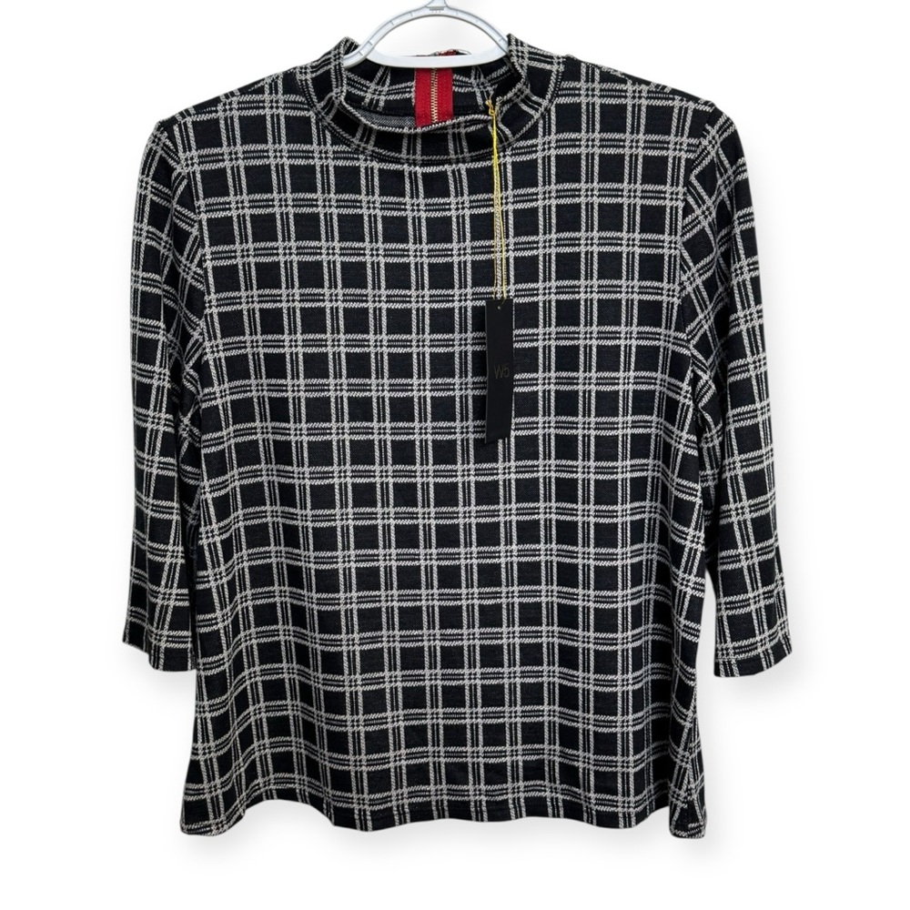 Anthropologie: W5 Black and White‎ Checkered Blouse Size M